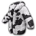 Cow Print Heavy Fur Coat (Black)