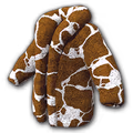 Cow Print Heavy Fur Coat (Brown)